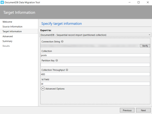 Data migration tool import